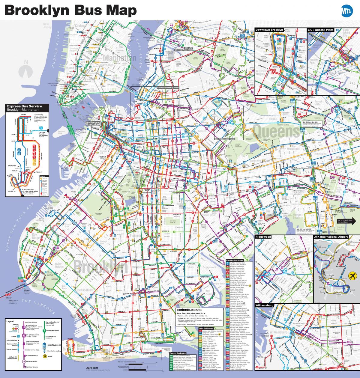 Brooklyn bus station kaart