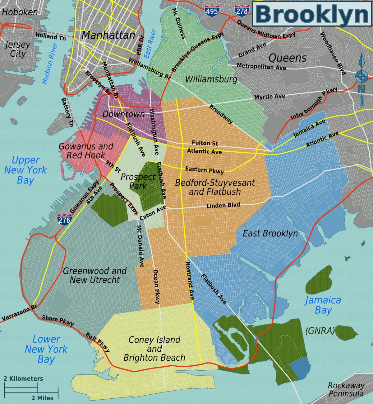Brooklyn wijk kaart