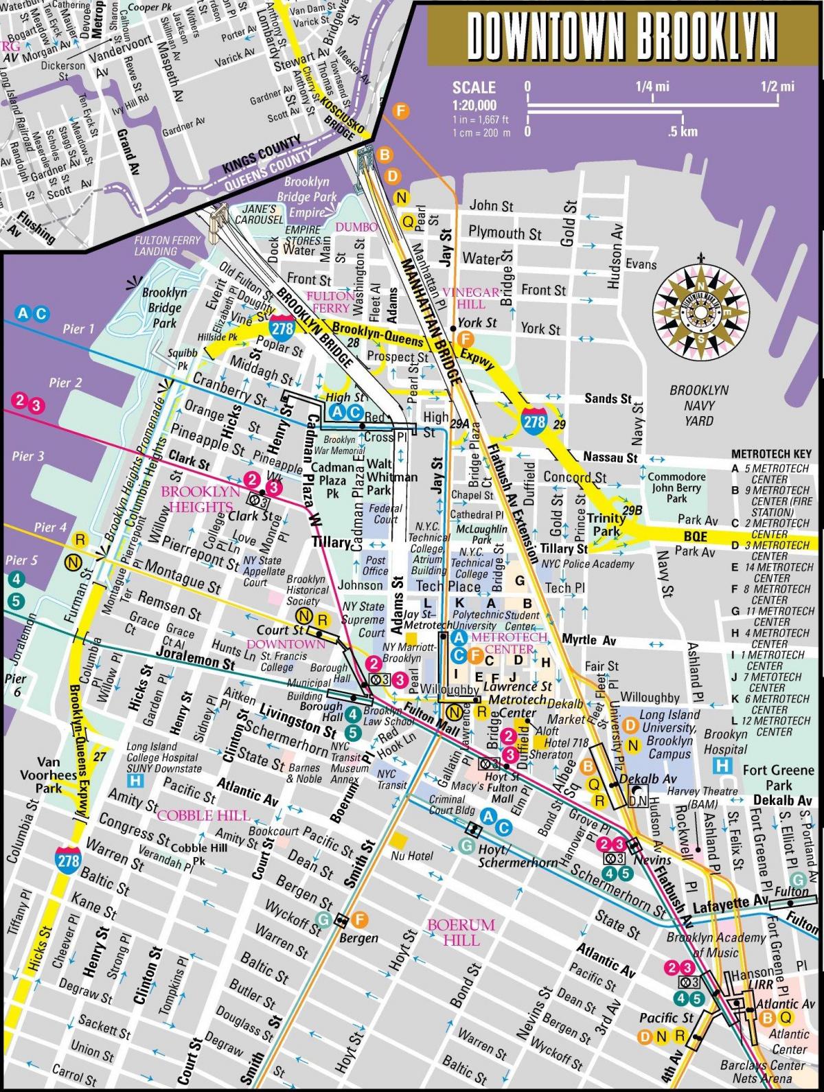 Brooklyn stadscentrum kaart