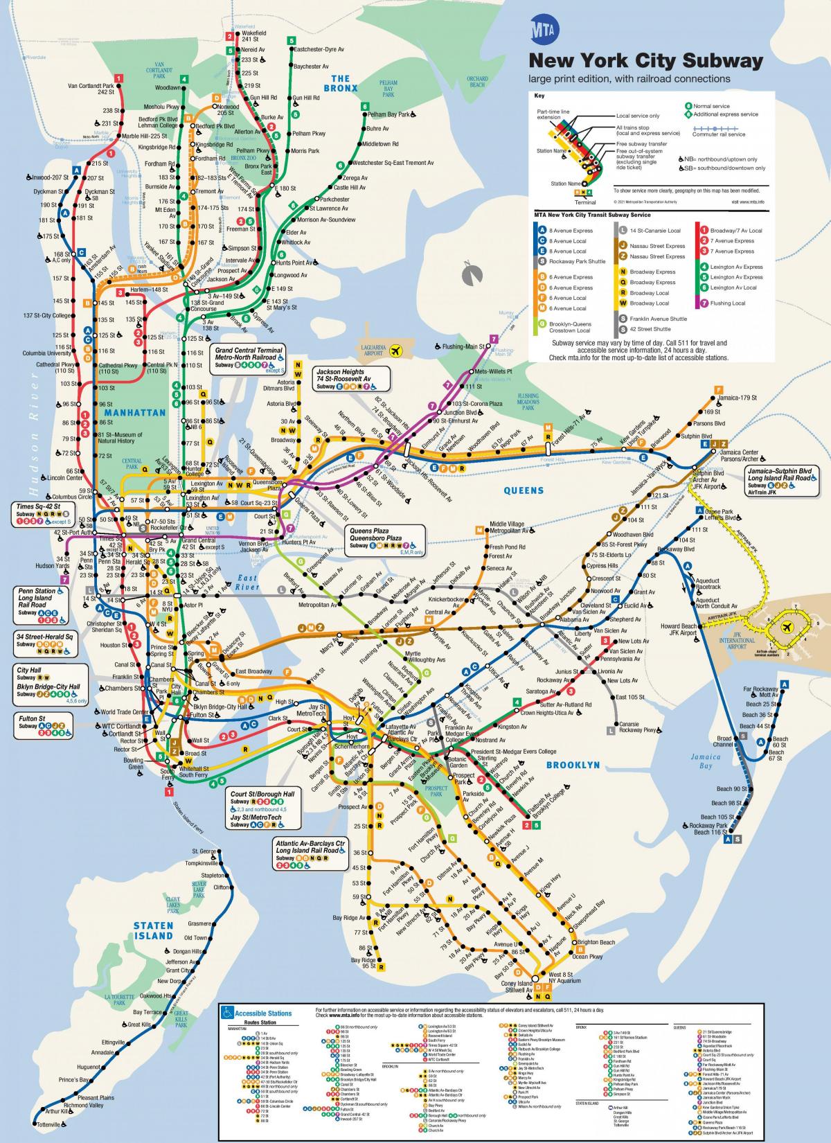 Brooklyn metro station kaart